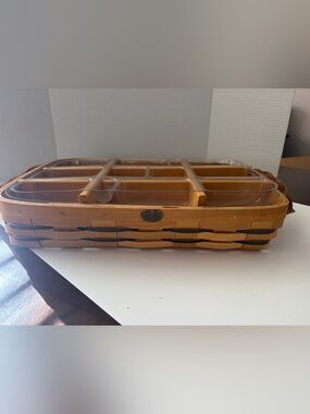 Peterboro Basket divided picnic organizer vintage